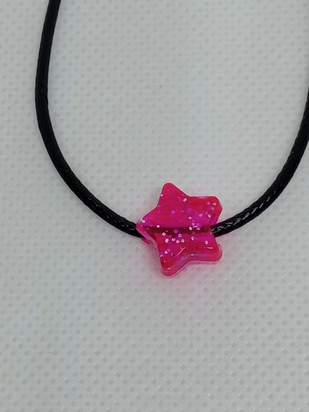 Pink Star Pendant Cord Necklace